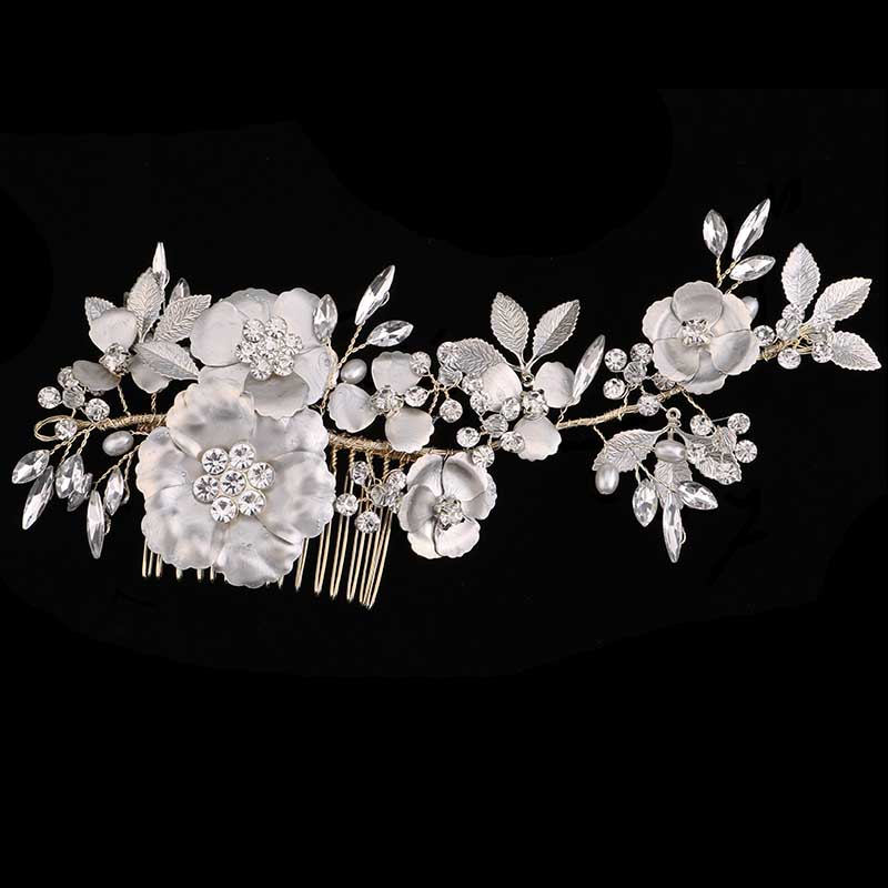 

Hair Clips & Barrettes Jewelry For Women Vintage Metal Combs Headband Crystal Pearl Floral Leaf Haircomb Wedding Tiara Crown Accessories