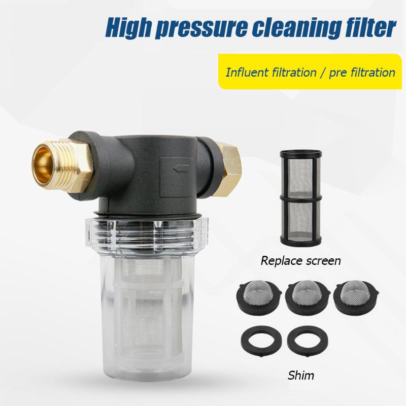 

40 Mesh Screen Clear Bowl Inline Water Filter Brush Microfiber Towel for Pressure Washer 3/4 Thread