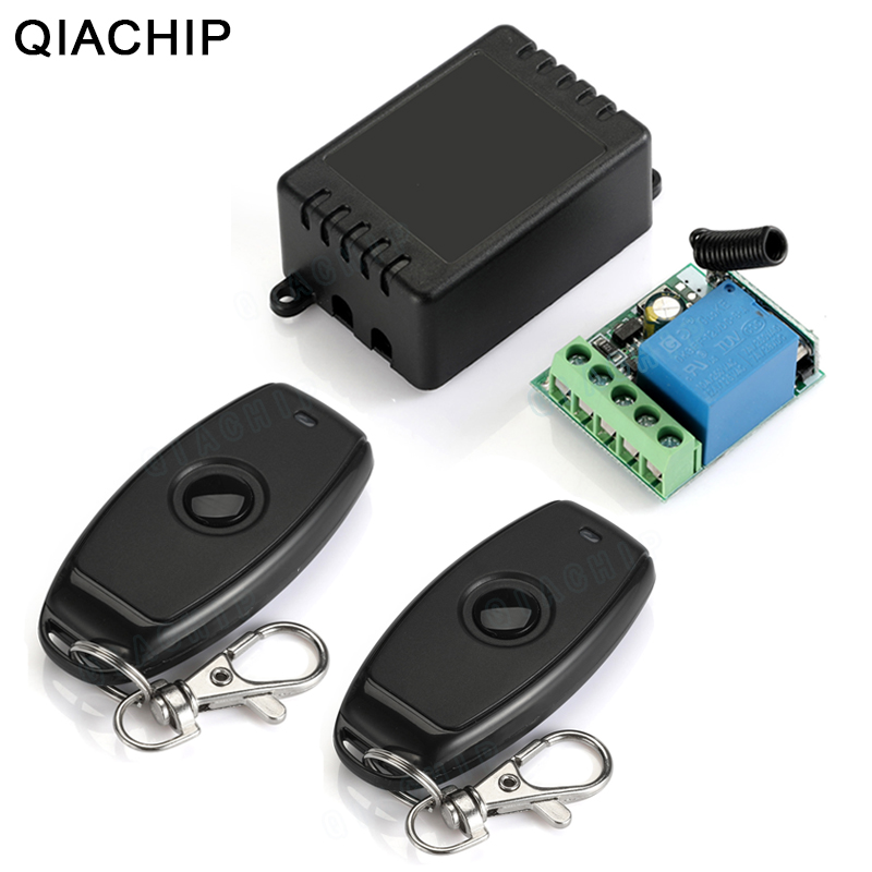 

QIACHIP 433MHz Universal Wireless Remote Control DC 12V 1CH Relay Receiver Module RF Switch 1 Button Remote Control Gate Garage