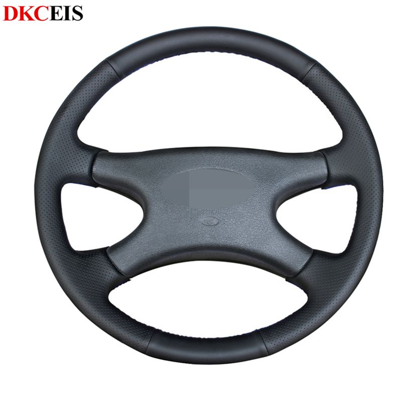 

DIY Hand-stitched Black Soft PU Artificial Leather Car Steering Wheel Cover for Lada Niva 2006-2020 2107 1997-2012