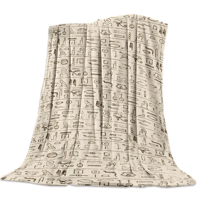 

Soft Warm Coral Fleece Blanket Ancient Egyptian Text Winter Sheet Bedspread Sofa Throw Light Thin Flannel Blankets