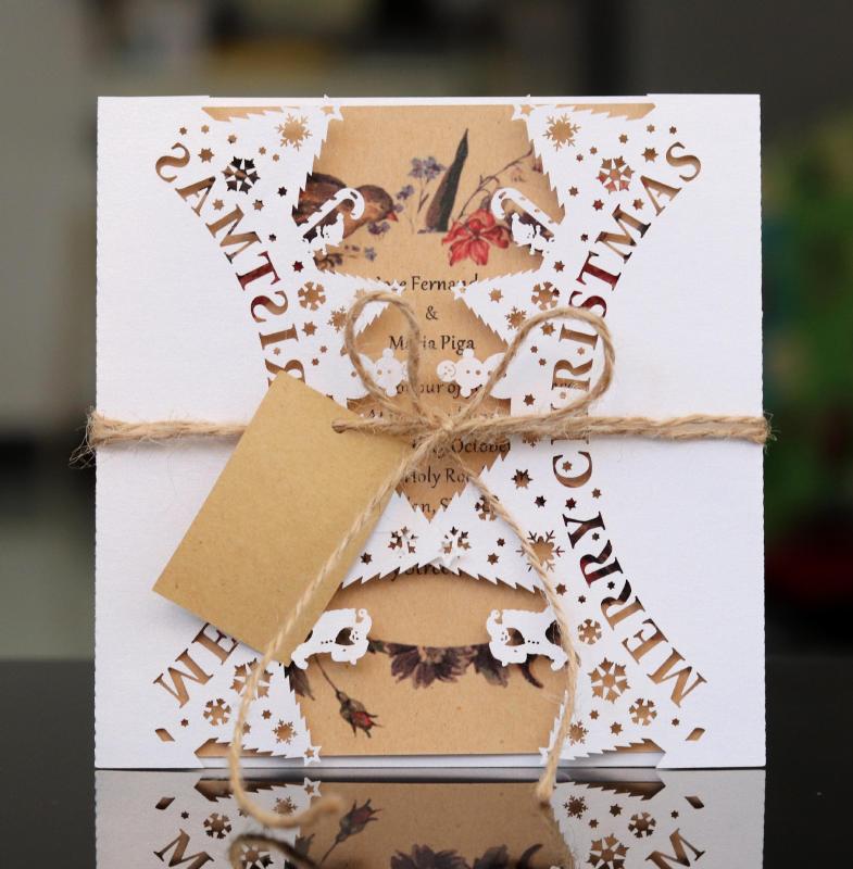 

Merry Christmas Greeting Cards Invitation Card Party Decor Supplies