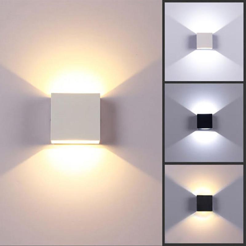 

KEY-WIN Adjustable 6W LED Wall Lamp Waterproof Indoor & Outdoor Aluminum Wall Light Surface Mounted Cube LED Garden Porch Light
