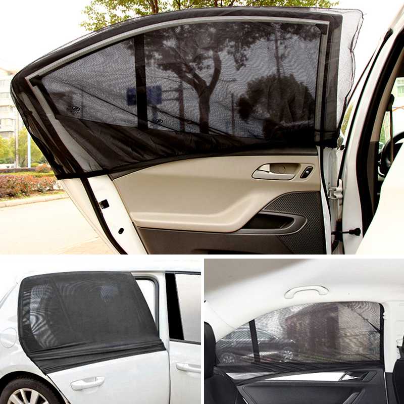 

1 pair Summer UV Protection Car Front Rear Side Window Sun Shade Anti-mosquito Car Sunshade Net Mesh Curtain For Sedan SUV MPV