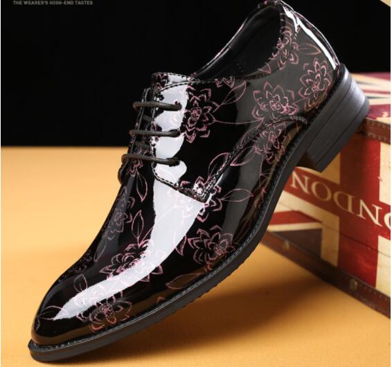 

Glossy Mens Dress lace-up Shoes Leather Flats Wedding Office Oxfords Shoes For Men Pointed toe Formal large size 47 48, As pic 4
