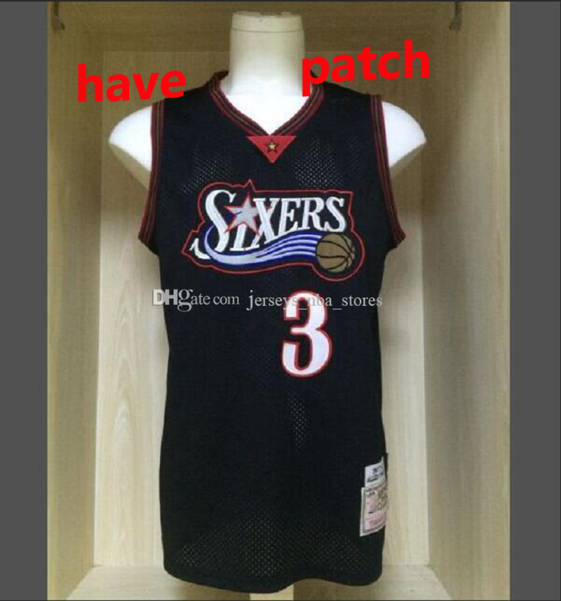 

Men's Philadelphia 76ers 3 Allen Iverson Mitchell & Ness Black Hardwoods Classics Swingman Jersey And Pant 01, Black;red