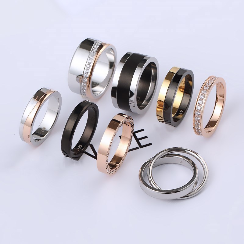 

2020 New Top quality Titanium Stee Couplel Ring Fashion Gold Sliver Rings Men's and Women's Exclusive Wedding Gift