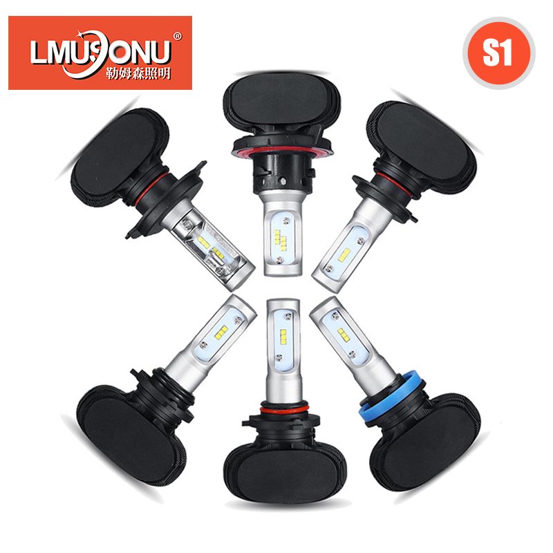 

2Pcs S1 CSP H8 H11 H4 Car Led Headlight H7 H1 H3 Headlight Bulbs For Auto H27 881 3 4 12V 50W 8000LM 6500K