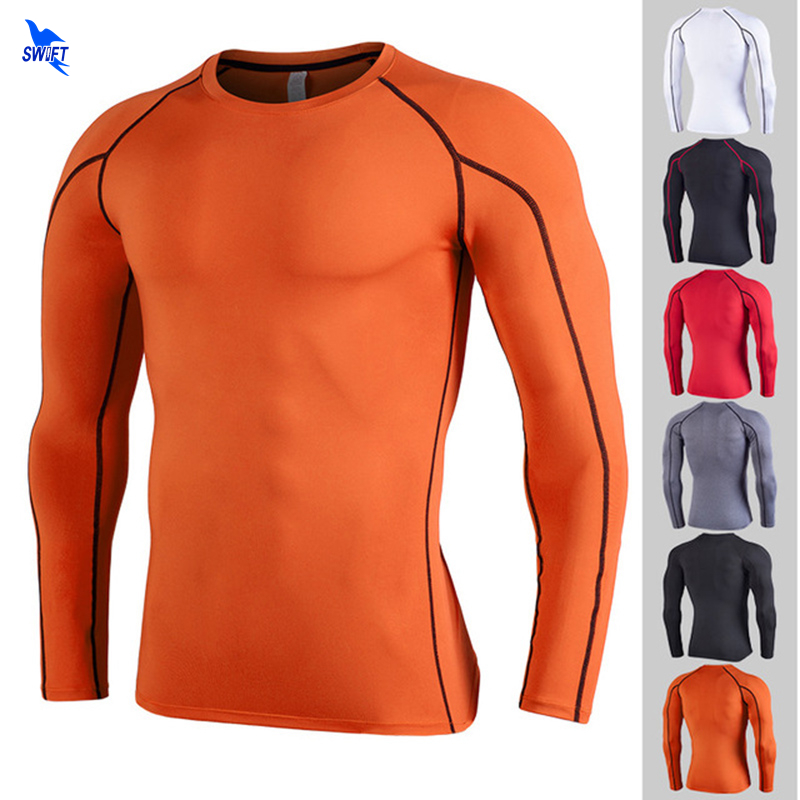 

Men's Quick Dry Running T-Shirt 2020 New Compression Shirts Long Sleeve Men Sport Jogging Fitness Sportswear Tops Training Suit, Black