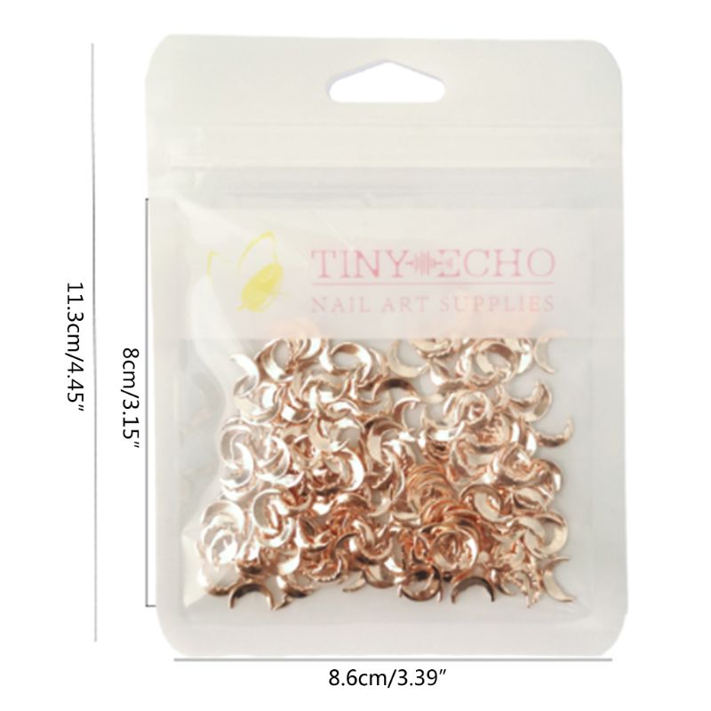 

100Pcs/Pack Alloy Moon 3D Nail Stickers Nails Art Jewelry Decorations Accessory