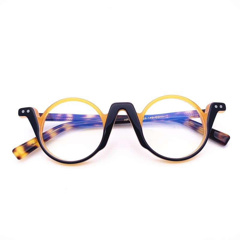 

Belight Optical Fancy Vintage Retro Acetate Mini Round Shape Colorful Acetate Design spectacle frame precription lens HP212