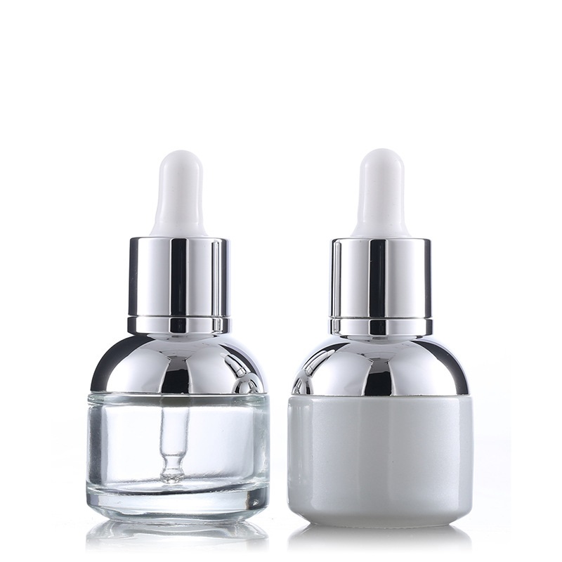 

30ml Glass Essence Bottle Pearl White Transparent Cosmetic Essential Oil Packaging Dropper Bottle Free Shipping WB2553