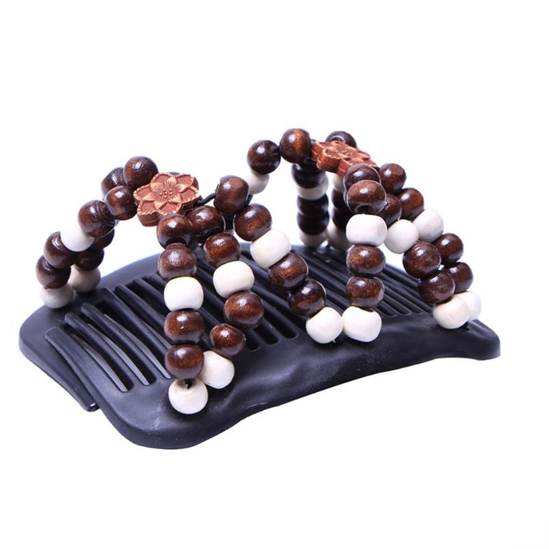 

Personality Wooden Beads Imitation Wood Double Row Insert Women Variety Hair Comb Magic Hair Comb Hairmagic Stretch Combs