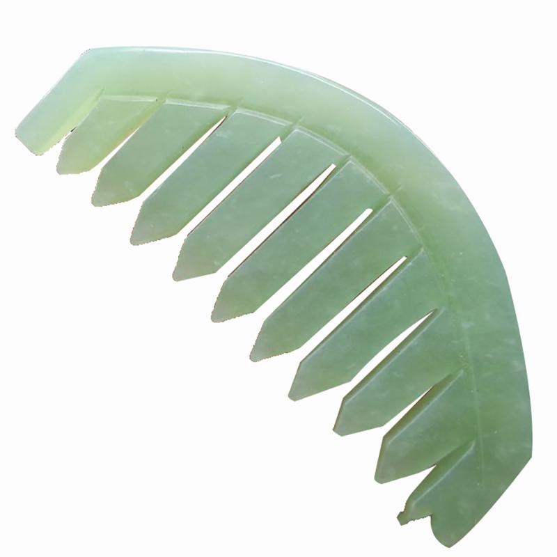 

Massage Comb Massager For Head Acupuncture Pressure Therapy Guasha Scraper Natural Jade Stone 2020