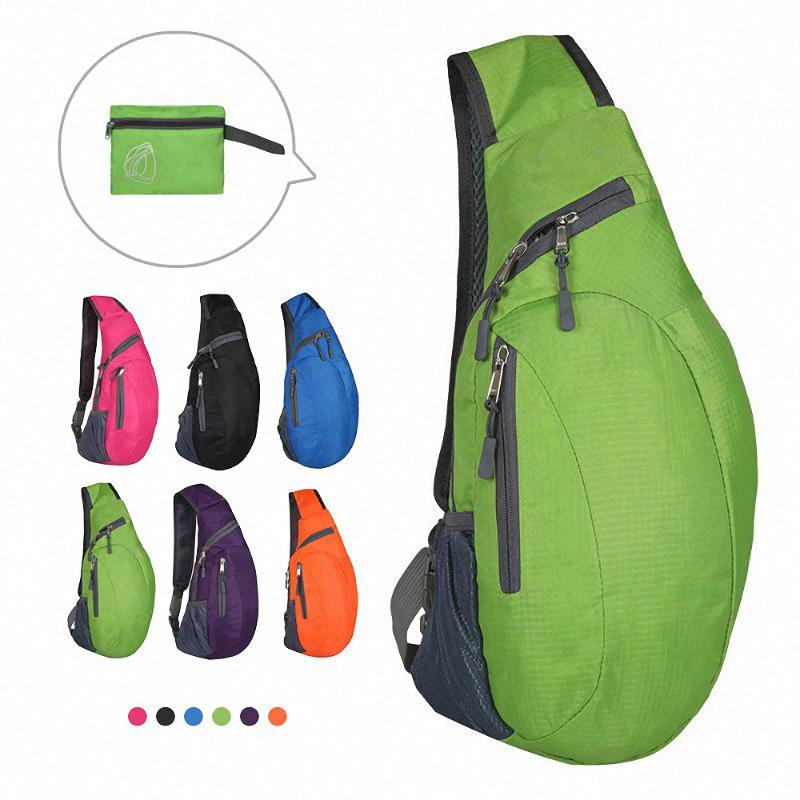 

Unisex Foldable Sport Chest Bag Solid Waterproof Zipper Crossbody Shoulder Bag Waist Packs for Outdoor Travel Hiking Camping, Black