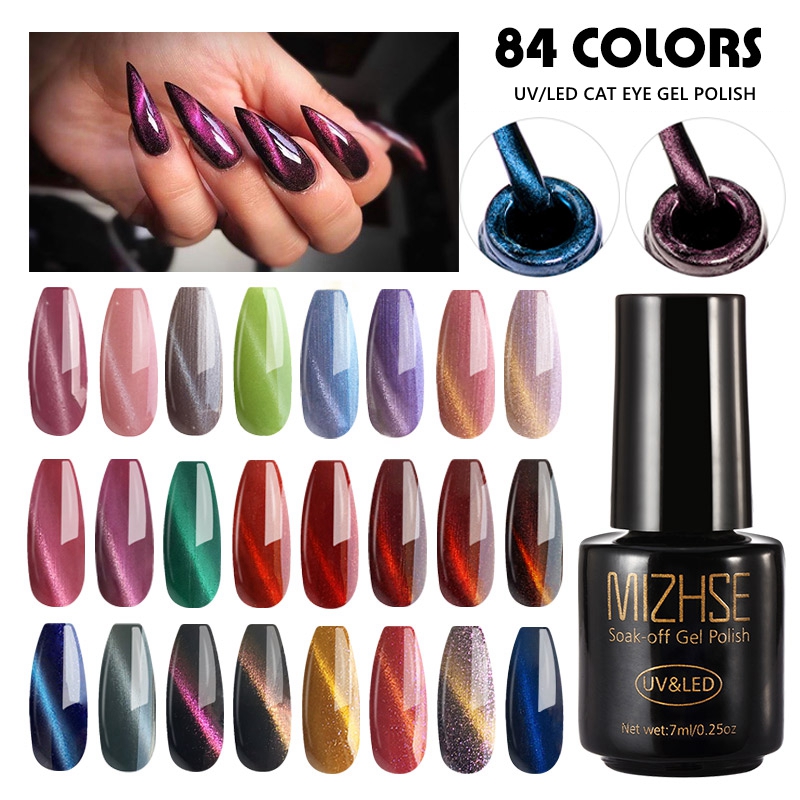 

MIZHSE 5D Cat Eye Nail Gel 7ml Cat Eyes UV Gel Polish Soak Off Magnetic Stick Nail Varnish Art Semi Permanent Led UV, Ysmy001