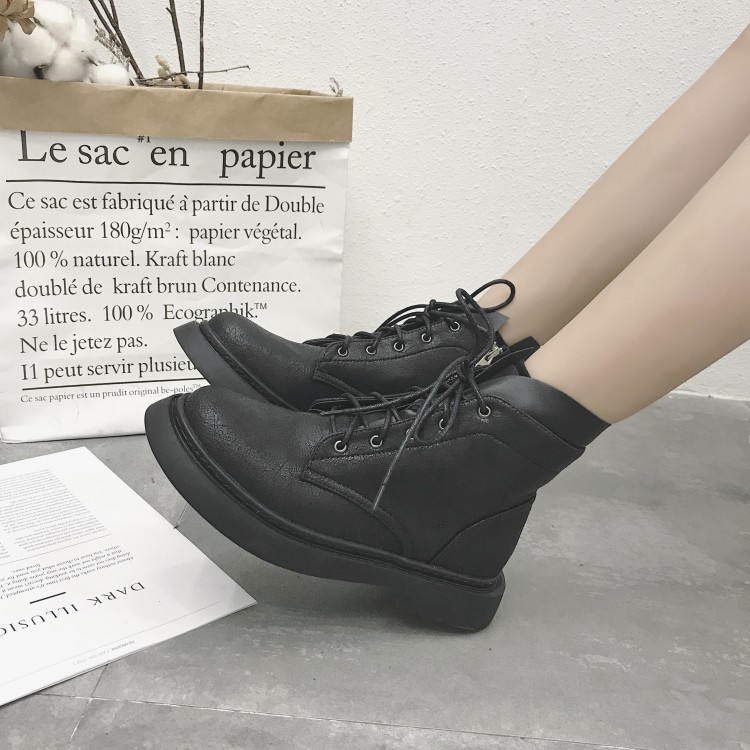 

2020 new autumn boots female British style Korean spring and autumn single boots net red thin short women, Black