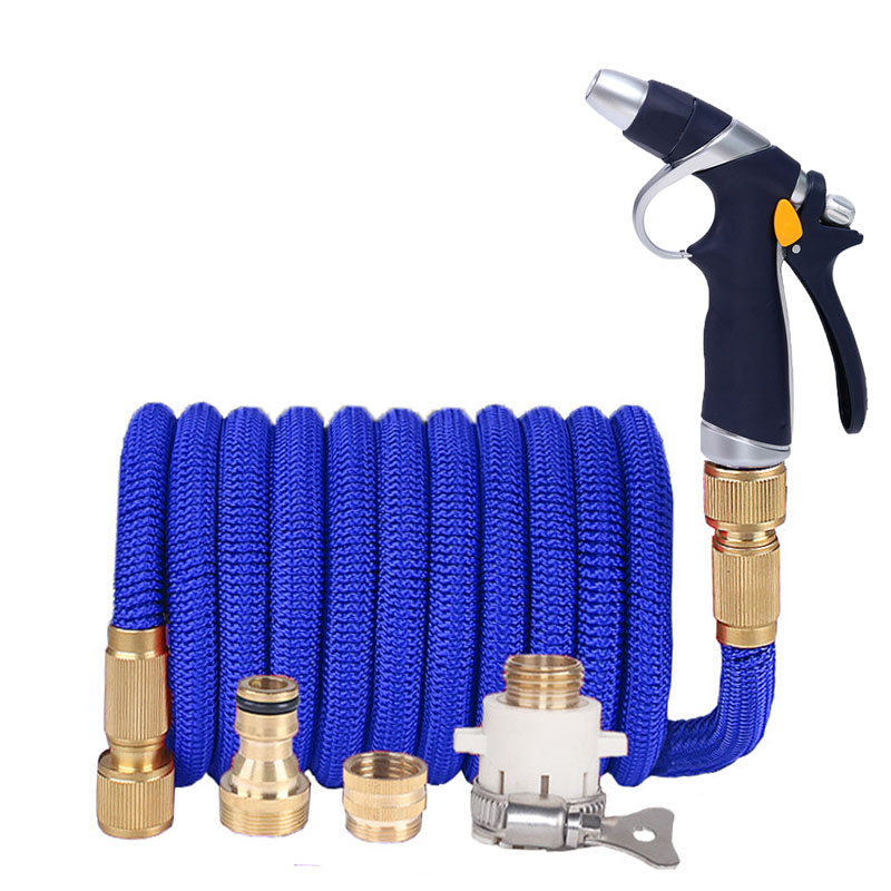 

High Pressure Expandable Magic Flexible Garden Hose With Spray Gun To Watering Car Wash Garden Water Pipe Hoses Irrigation Tools, Blue hose