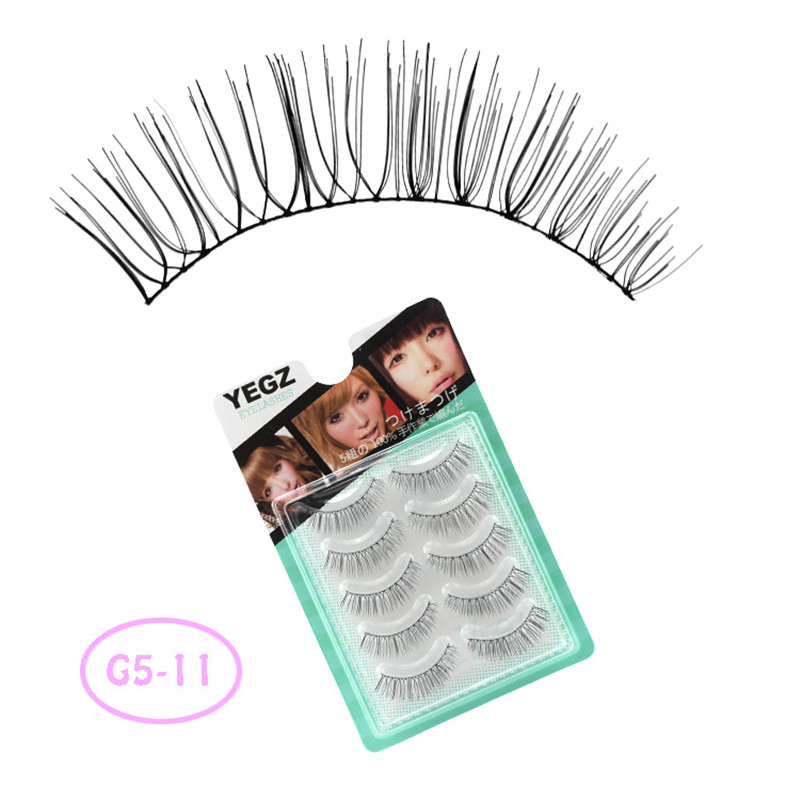 

5 Pairs Of False Eyelashes Korea Hot Sale Natural Black Long Sparse Cross False Eyelashes Eyelash Extension Cosmetic Tools