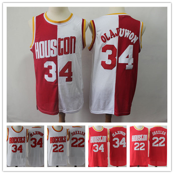 

Mitchell & Ness Clyde Drexler Hakeem Olajuwon Houston Rockets MEN 1993-94 Hardwood Classics Swingman basketball Jersey, Black