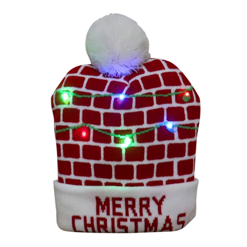 

LED Luminous Knitted Beanie Hat Ugly Sweater Christmas Knitted Hat (battery Included) Hot Sale