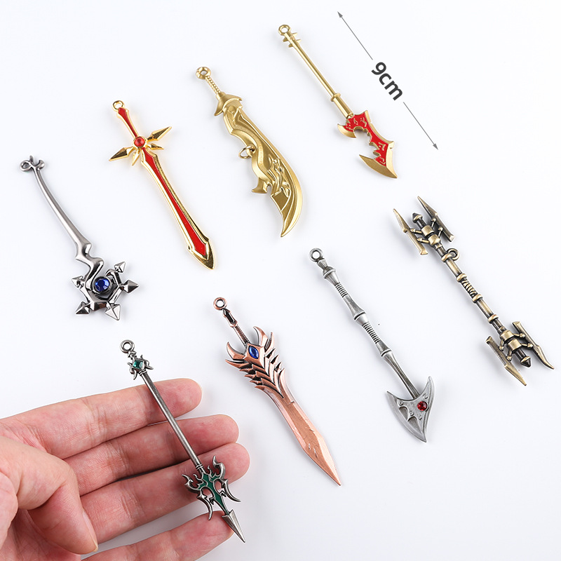

Game LOL Charms Jewelry Individuality Design League of Legend Sword Weapon Keychain Bronze Alloy Pendant Car Keyrings