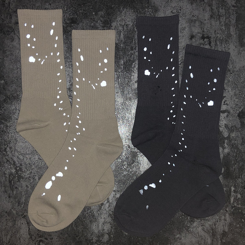 

3M 2021FWSS h-letter in stock Socks Women Men Unisex 100% Cotton Basketball Socks, Black