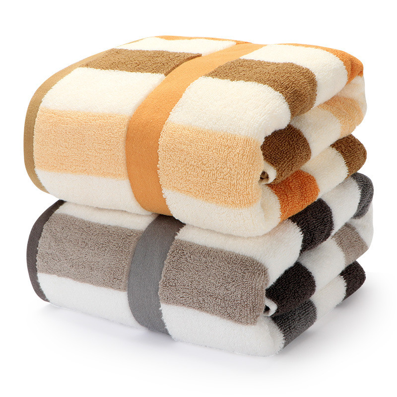 

New 2020 100% Cotton Thicker Bath Towel Absorbent Stripe Beach Towels for Adult and Kids Towels Bathroom 70*140cm 1PC, Pink
