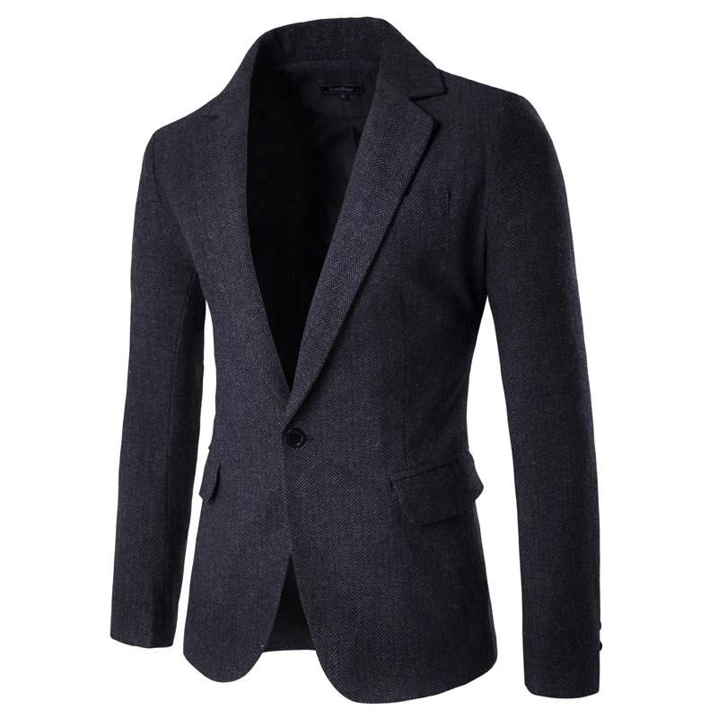

Fashion Blazer Mens Casual Jacket New Arrival warm Solid Color Cotton Men Blazer clothes Men Classic Suit top Coats Hot Sale, Brown