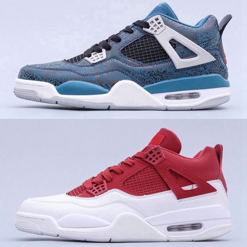 

2020 New Bred 4 Jumpman 4s IV Mens Basketball Shoes Red White Green laser Sports Sneakers Trainers Outdoor Men des Chaussures Zapatos