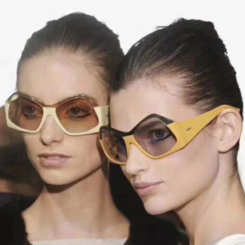 

Veshion Polygon Sunglasses Women Brand Designer Sun Glasses for Female Oversized Woman Eyewear Large Driving Ladies Glasses Blue
