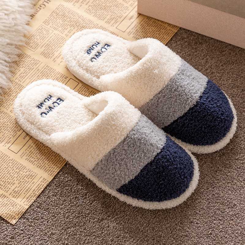 

Women slippers Plush cotton coral fleece soft winter Couples shoes Home slippers bedroom color matching platform PVC, Pink