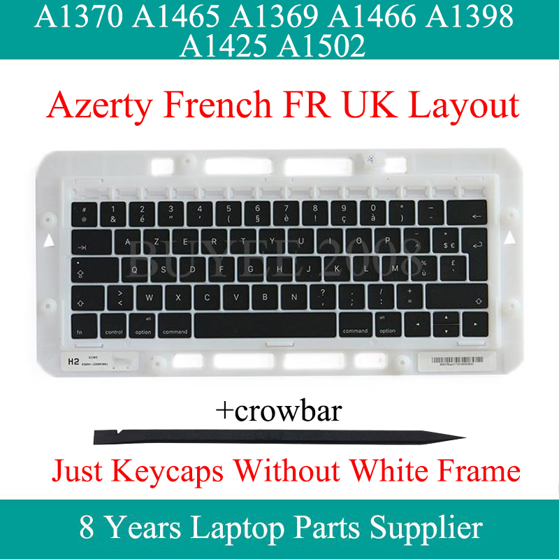 

Genuine A1370 A1465 A1369 A1466 French Keycap Keys Caps For Air Pro A1398 A1425 A1502 FR Azerty Keyboard Keycap Key Cap