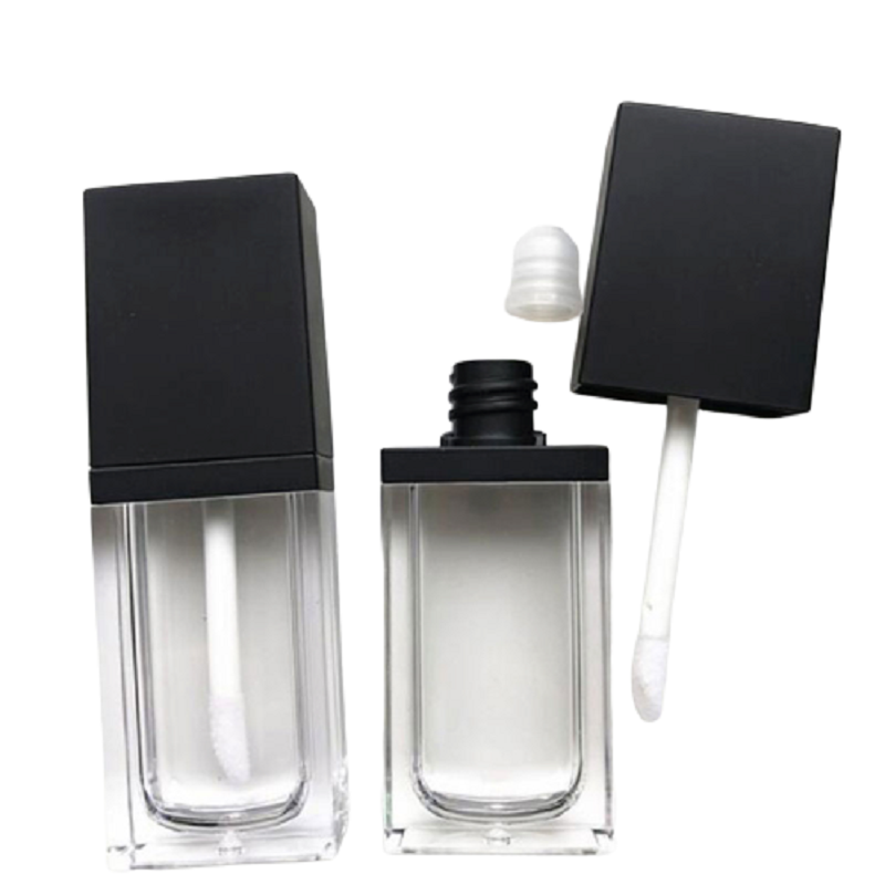 

10ml Black Lip Gloss Tubes Empty Cosmetic Containers Flat Travel Bottle Refillable Lipgloss Tube Fashion Wand Tube 25pcs/lot