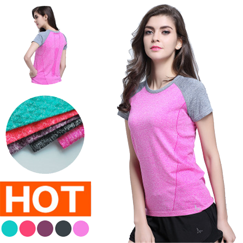 

Sexy Women Energy Seamless Yoga Shirts Short Sleeve Crop Top O Neck Shirts for Women Yoga Sports Fitness Gym Workout Top, Green