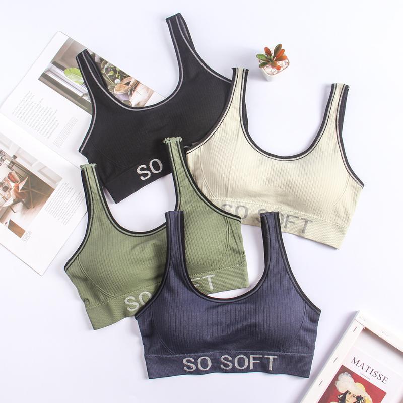 

Online Celebrity Hot Selling Japanese-style Seamless Thread Large U-Back Wrap-around Vest Breathable Push up Adjustable Sports B, Black