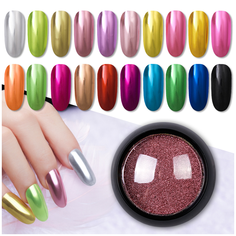 

Born Queen 0.5g Nail Mirror Glitter Powder Metallic Color Nail Art UV Gel Polishing Chrome Pigment Dust Decoration Manicure