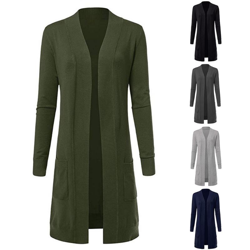 

Polyester Cotton Trench Coat For Women Plus Size Casual Knit Coat Spring Kimono Cardigan Long Sleeveg4, Gray
