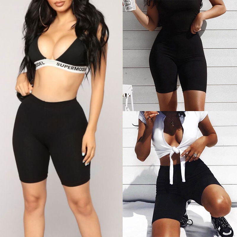 

2020 Women' Shorts Summer Shorts Fashion Safety Seamless Pants High Waist Panties Seamless Pants Girls Sports, Black