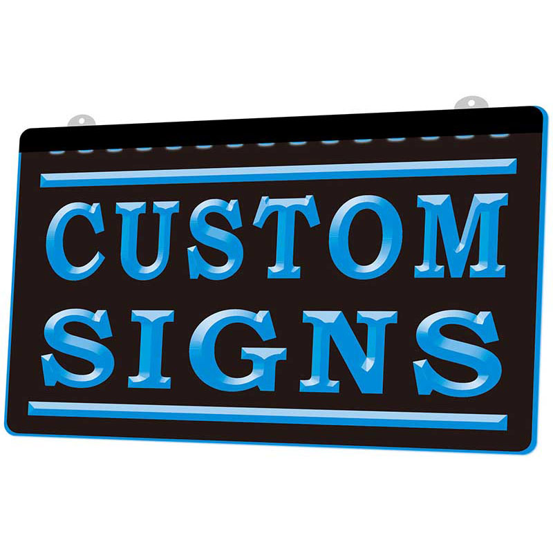 

LS0002 Custom Your Signs 3D Engraving LED Light Sign Wholesale Retail