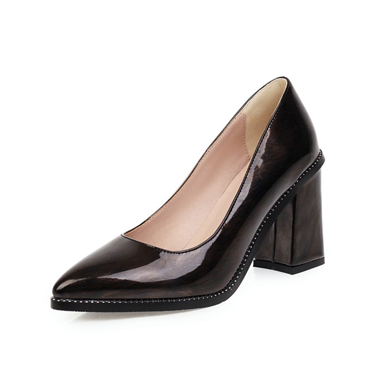 

Big Size Pointy simple high heels ladies high heels women shoes woman pumps, Brown