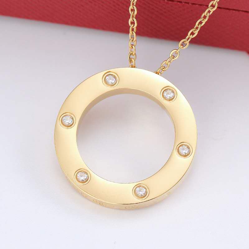 

2020 Top Quality LOVER Pendant Gold Silver Color Necklace for Women Gift Jewelry with original Bag Set