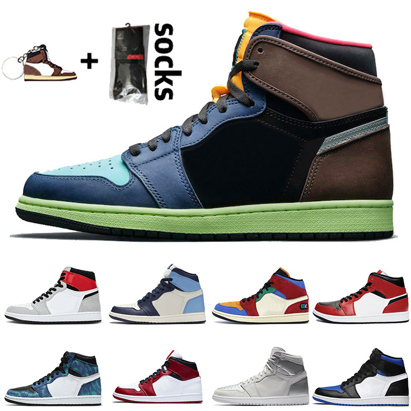 

Top Quality High Bio Hack Fearless Mens Retro Basketball shoes 1s Light Smoke Black Toe Rookie UNC Men Women Sports Sneakers size 36-46, A32 unc 36-46