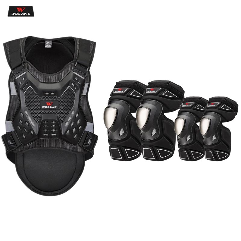 

WOSAWE Motorcycle Jacket Adult chest back protector Moto Armor Knee Guard Racing Body Protector Jacket Motocross protective Gear