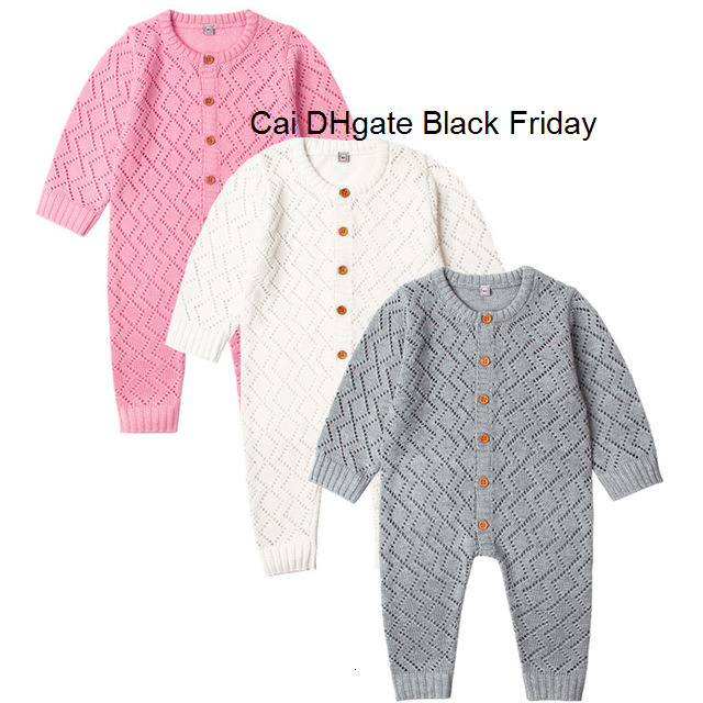 

Newborn Baby Knit Rompers New Spring Autumn Long Sleeve Toddler Girls Overalls Infant Boys Jumpsuits Children Outfits Clothes, White