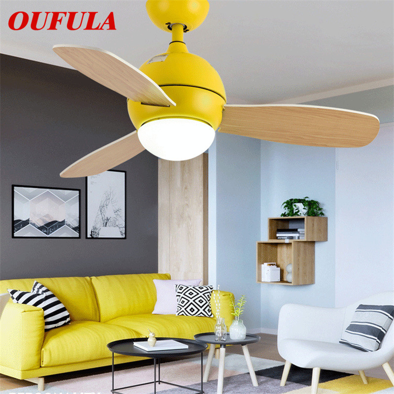 

WPD Modern Ceiling Fan Lights With Remote Control Wooden Fan Blade Decorative For Home Living Room Bedroom Restaurant