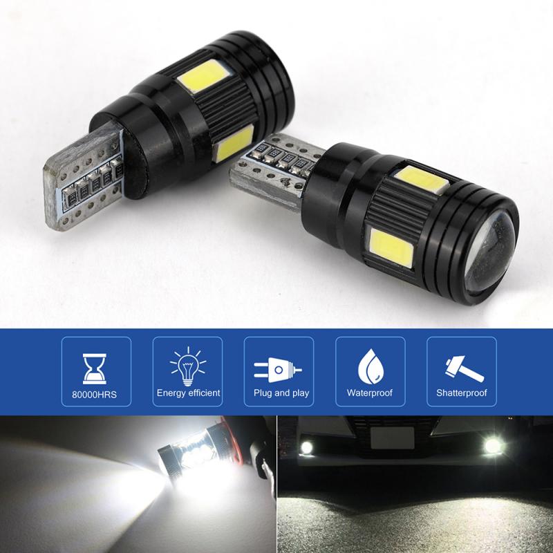 

2 pcs Car LED CANBUS Error Free light T10 5730 Interior Lamp Super Bright Width Lamp license plate Bulbs car accessories, As pic