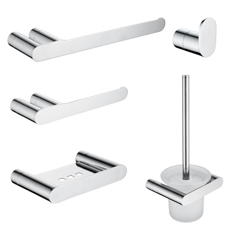 

Bathroom Accessories Chrome Towel Rack Towel Bar Robe Hook Toilet Brush Holder Wall Mounted Toilet Paper Holder Soap Basket