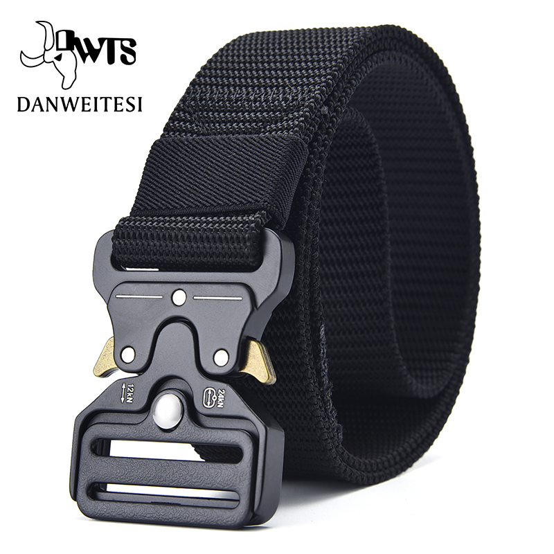 

dwts]men Military Tactical Belts for Men Army Training Nylon Metal Buckle Waist Belt Outdoor Waistband