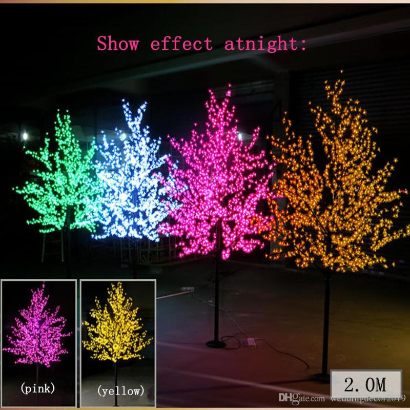 

1152 LED Bulbs Cherry Tree Lights Red Blue Green Yellow White Pink Puple Optional 2m 6.5ft Height Christmas Tree